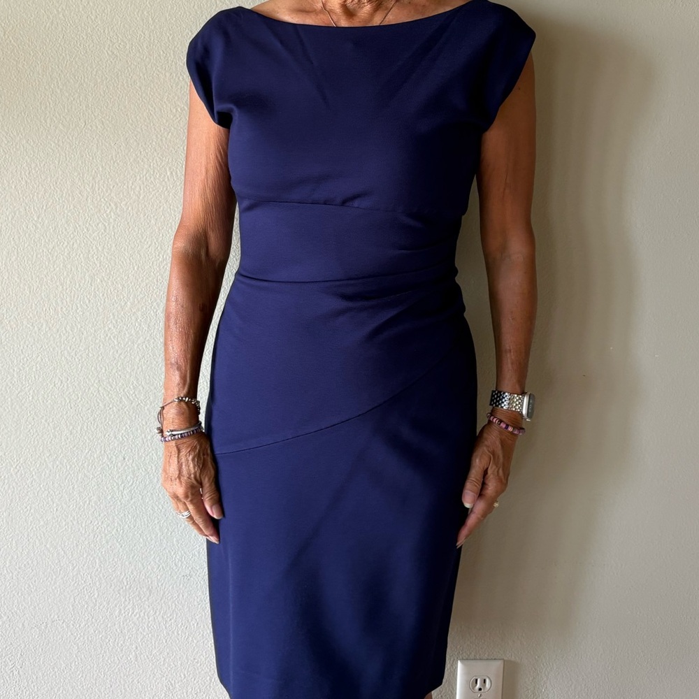 Diane Von Furstenberg Navy Midi Dress